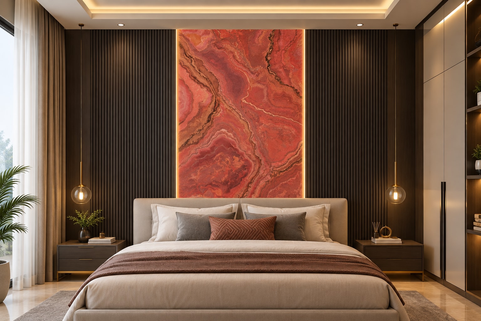 Glora Sheet GS01AA004 Persian red jasper agate sedimentary marble panel with copper mineral strata