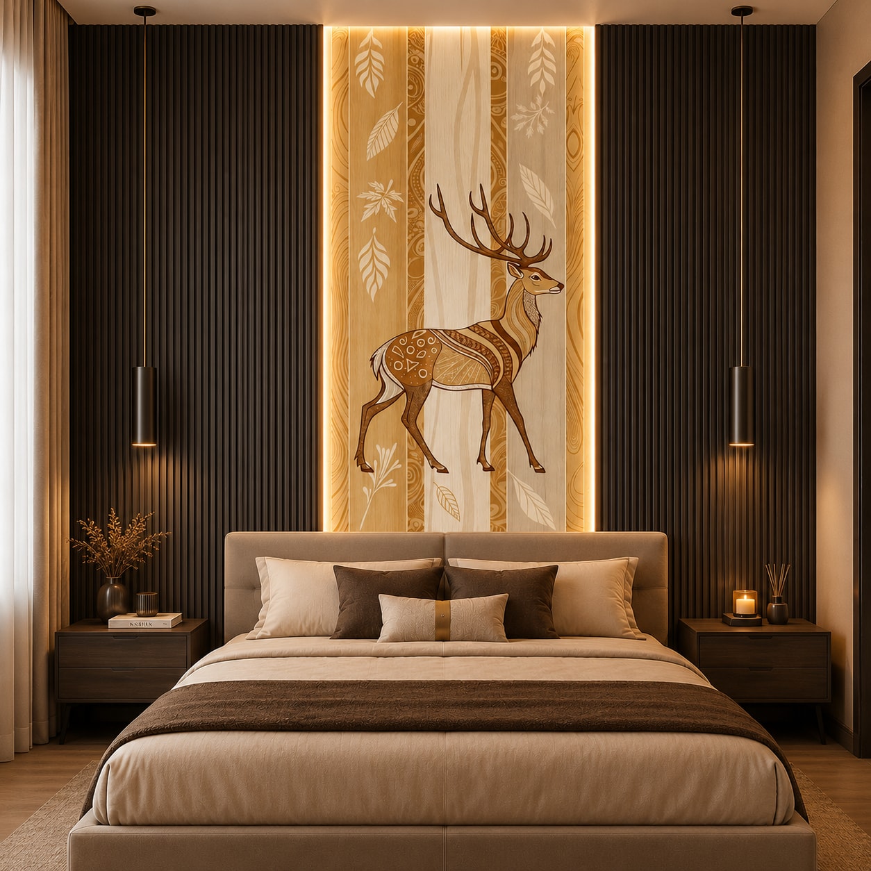 Glora Sheet GS09CC004 installed as Living Room Feature Wall and Dining Room Credenza Backdrop