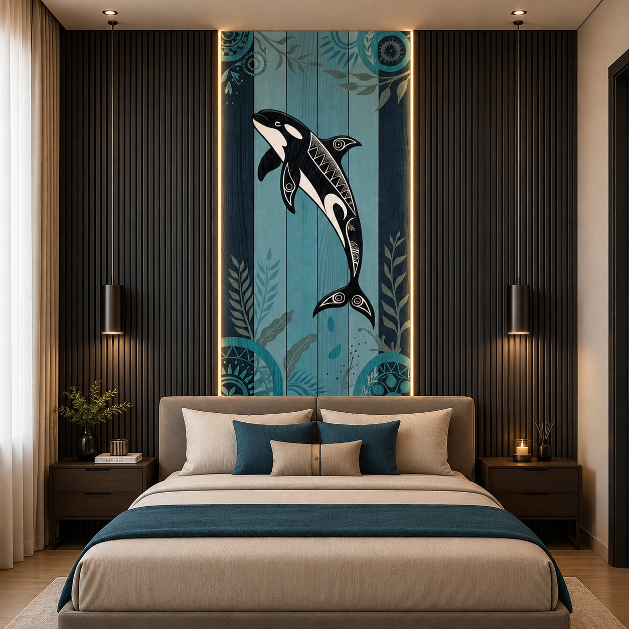 Glora Sheet GS09CC006 installed in Luxury Pool House Lounge and Bathroom Feature Wall