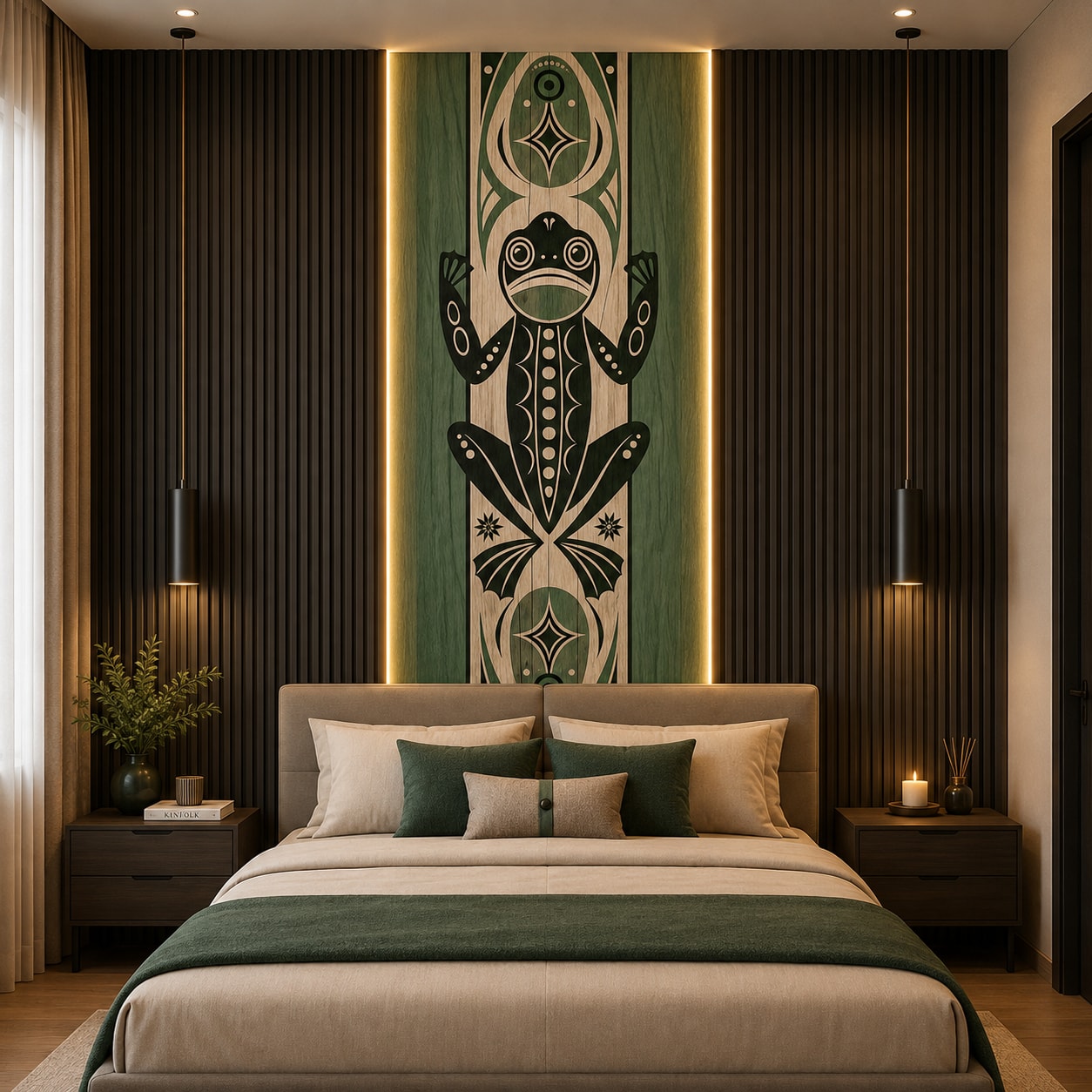 Glora Sheet GS09CC007 installed in Villa Foyer Entrance Wall and Modern Powder Room