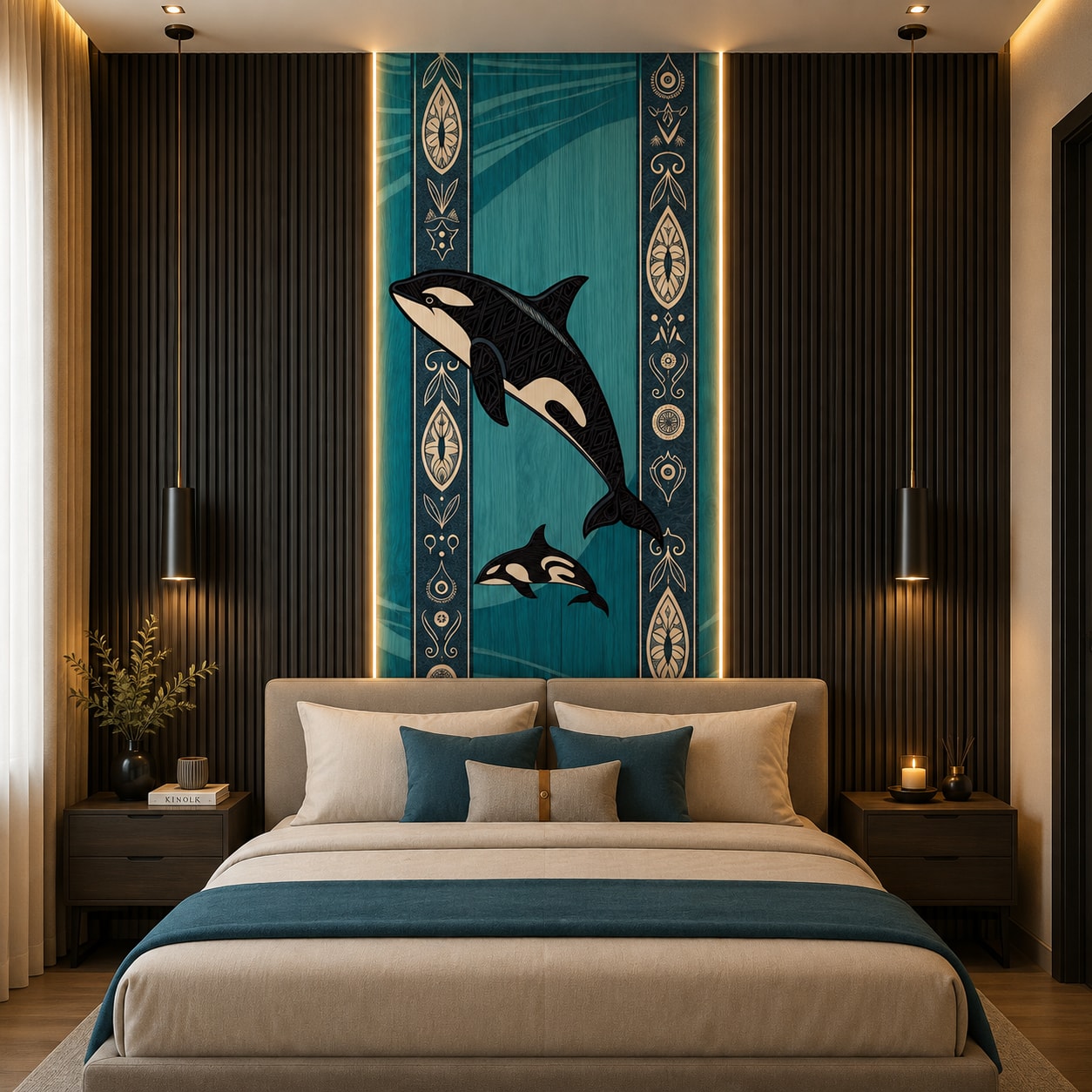 Glora Sheet GS09CC010 installed in Family Living Area and Modern Coastal Villa Bathroom