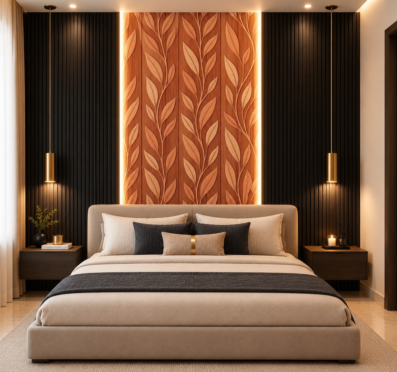 Glora Sheet GS08AA001 installed as Luxury Entrance Feature Wall and Console Backdrop