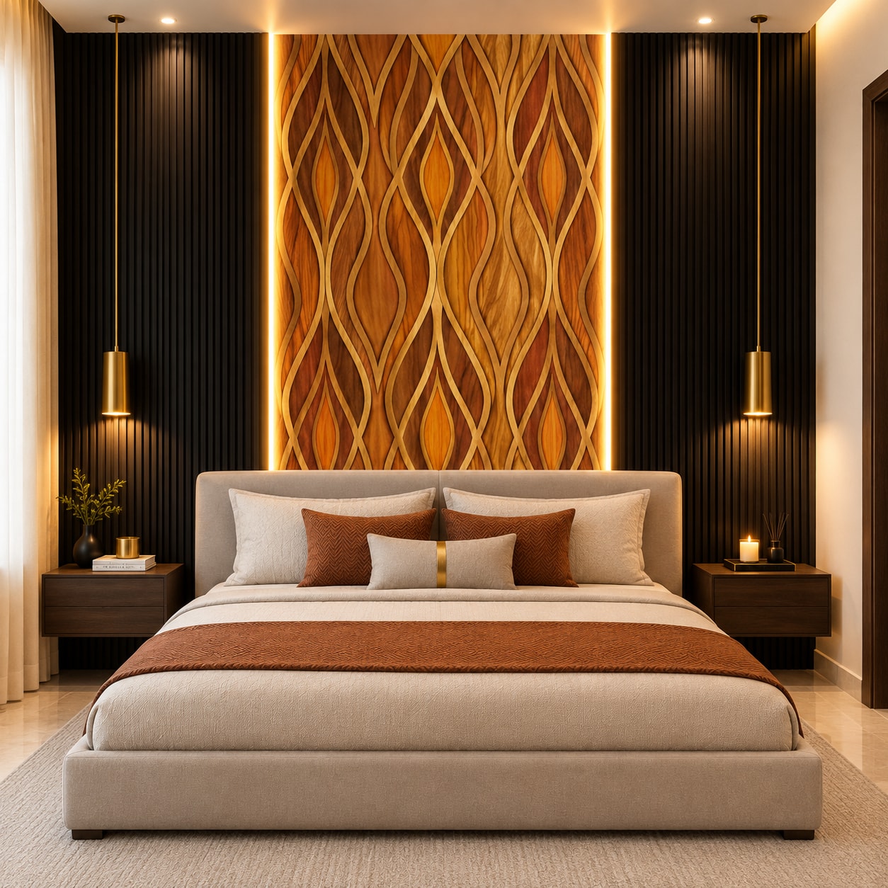 Glora Sheet GS08AA009 installed in Contemporary Villa Living Room TV Wall
