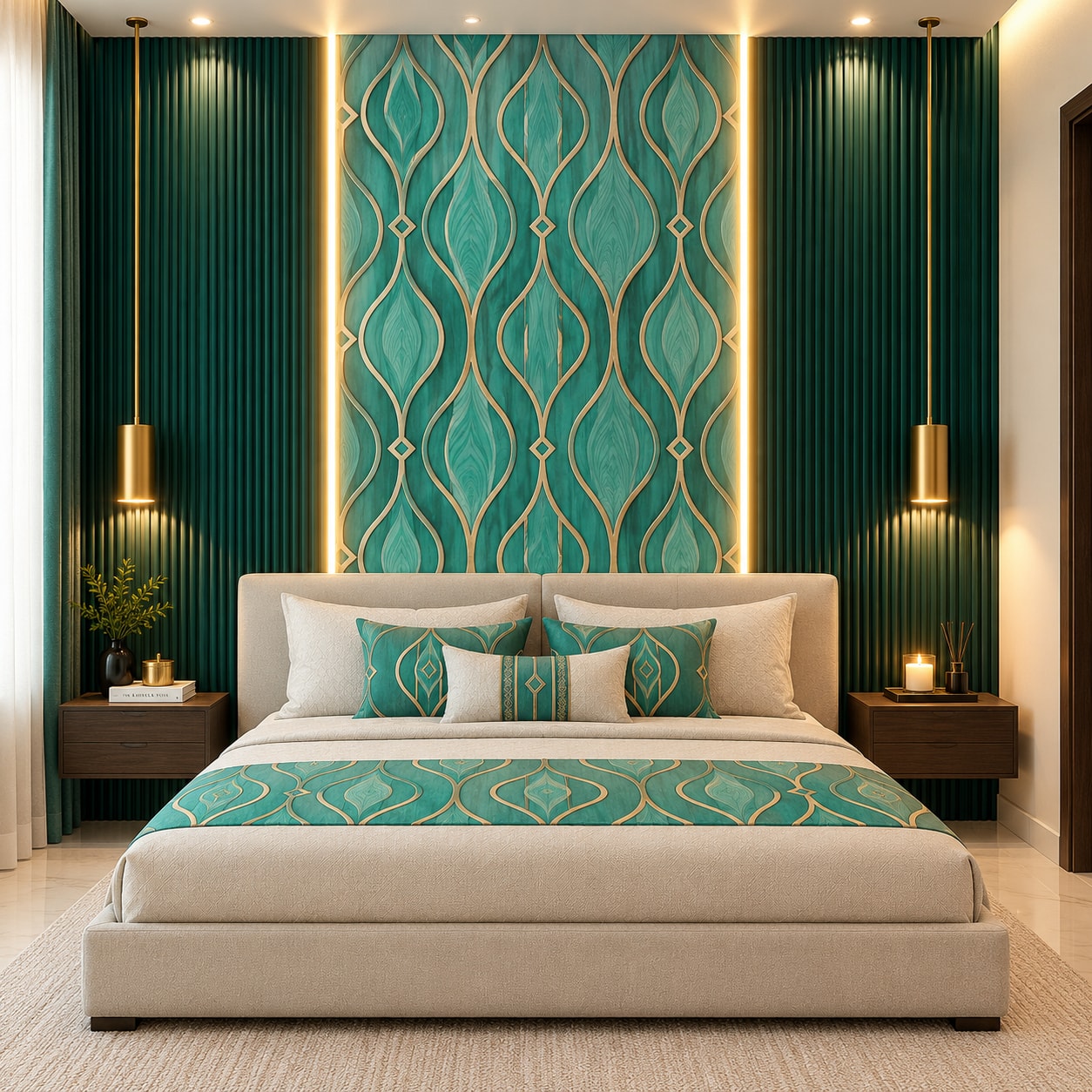 Glora Sheet GS08AA021 installed in Luxury Walk-in Wardrobe and Jewelry Showcase Niche