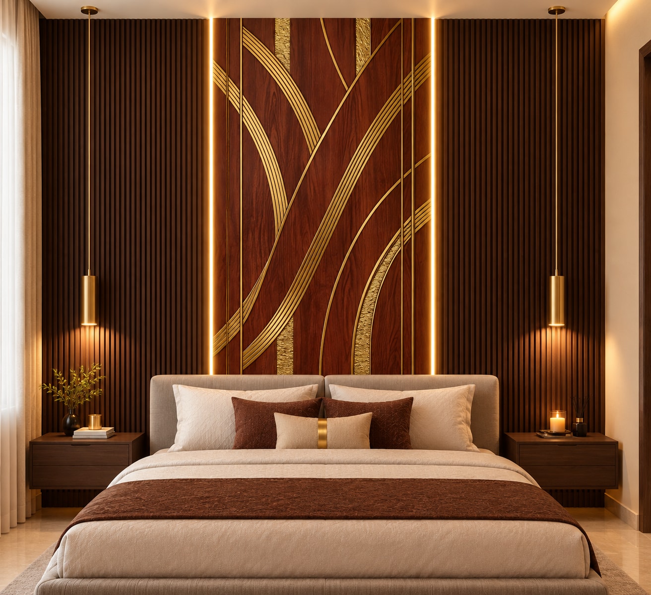 Glora Sheet GS08AA031 installed as Luxury Elevator Lobby Feature Wall with Recessed Lighting