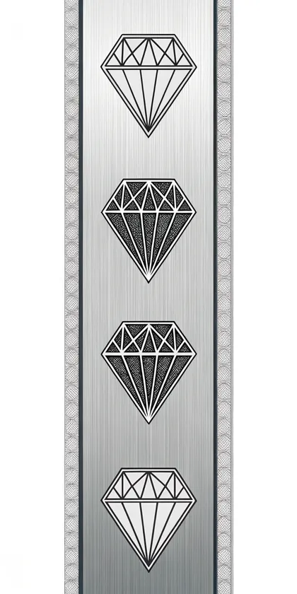 Glora Sheet GS09DD003 — Brushed Platinum Solitaire Diamond Veneer Surface Texture