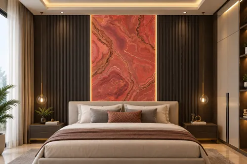 Glora Sheet GS01AA004 Persian red jasper agate sedimentary marble panel with copper mineral strata