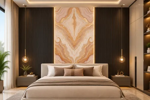 Glora Sheet GS01AA005 champagne travertine chevron wave agate marble panel with gold contour veins