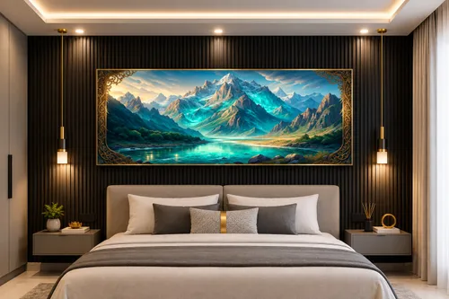 Glora Sheet GS03AA004 Emerald Glacial Lake applied on Executive Boardroom Wall