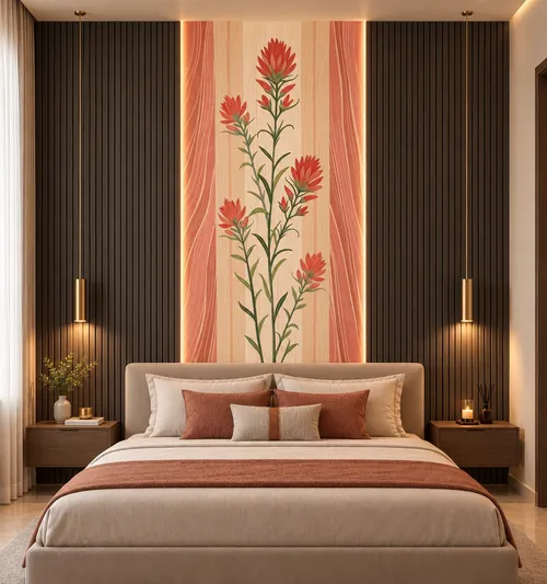 Glora Sheet GS09AA004 installed as Living Room Accent Niche and Hallway Console Wall