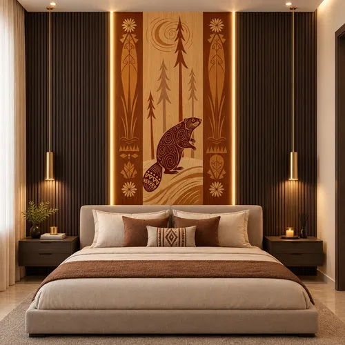 Glora Sheet GS09CC016 installed in Cozy Library Nook and Rustic Bedroom Accent Wall