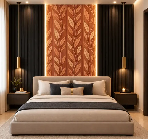 Glora Sheet GS08AA001 installed as Luxury Entrance Feature Wall and Console Backdrop