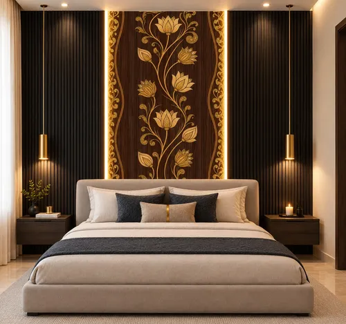Glora Sheet GS08AA002 installed as Grand Mandir Pooja Door with Brass Handles