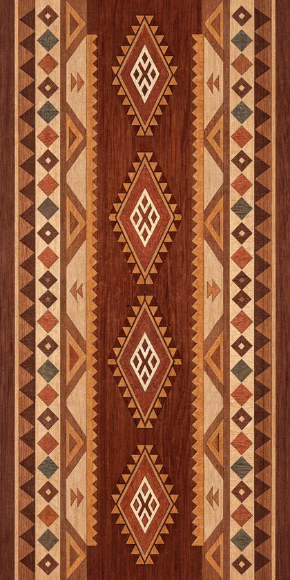 Glora Sheet GS08AA013 — Navajo Tribal Diamond Runner Marquetry on Mahogany