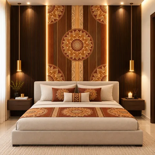 Glora Sheet GS08AA022 installed as Master Bedroom Door and Living Room TV Feature Wall
