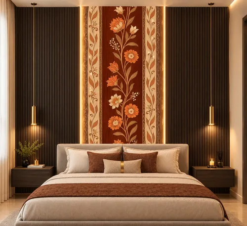 Glora Sheet GS08AA025 installed as Dining Room Wall Paneling and Bedroom Feature Wall
