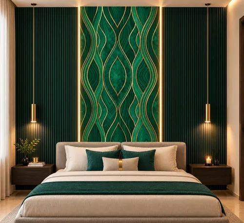 Glora Sheet GS08AA028 installed as Luxury Powder Room Feature Wall and Bar Front
