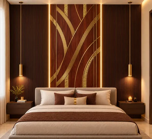 Glora Sheet GS08AA031 installed as Luxury Elevator Lobby Feature Wall with Recessed Lighting