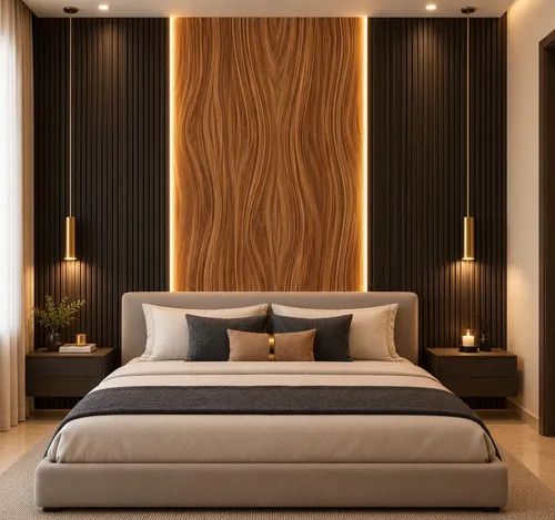 Glora Sheet GS07AA004 Bookmatched Walnut applied on Grand Entrance Double Doors
