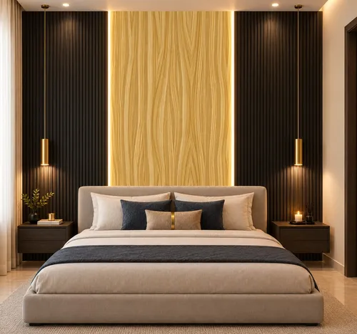 Glora Sheet GS07AA009 Scandinavian Oak applied on Modern Minimalist Wardrobes
